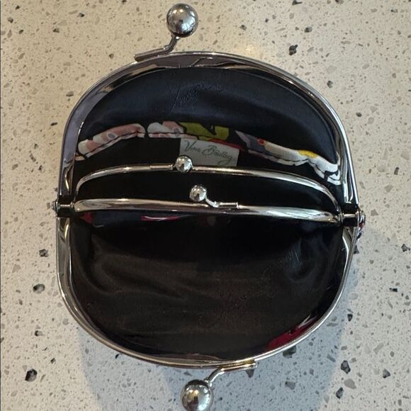 Vera Bradley Poppy Fields Cotton Quilted Double Kiss Lock Coin Purse Retired EUC - Picture 3 of 10